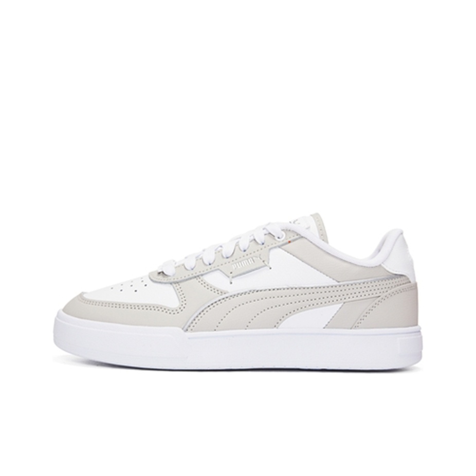 Puma Shoes Rs-X - PUMA CAVEN DIME レザー耐摩耗性ロートップスケートボードシューズ ユニセックス グレーホワイト