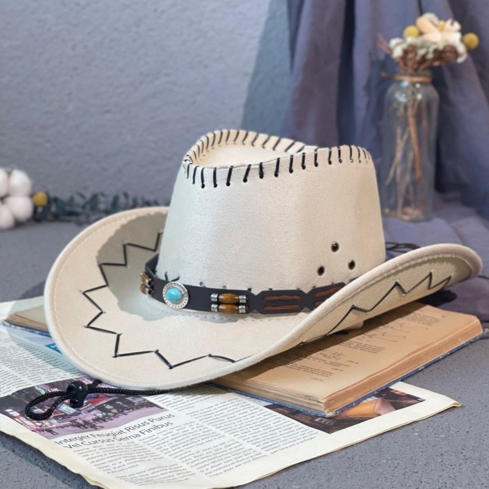 旅行用ワイドブリムウエスタンカウボーイハット、レザーベルト付 - Sun Hat Wide Brim のレビューと価格