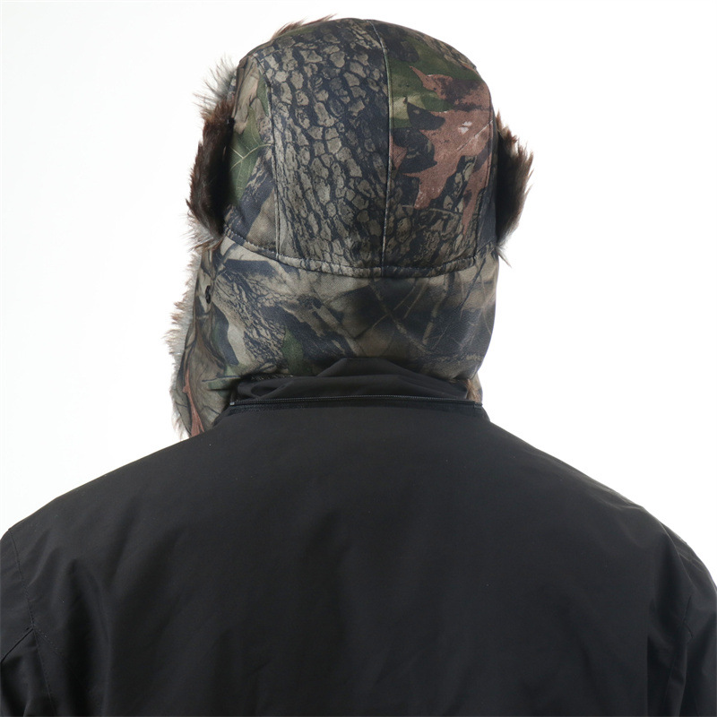 男女兼用迷彩リーフ柄トラッパーハット、バッジ付き、防風性のあ - Trapper Hat Ear Flap のレビューと価格