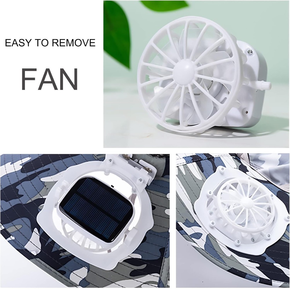 2つのファン付きメンズサンハット、夏用冷却ワイドブリムバケッ - Sun Hat Wide Brim のレビューと価格
