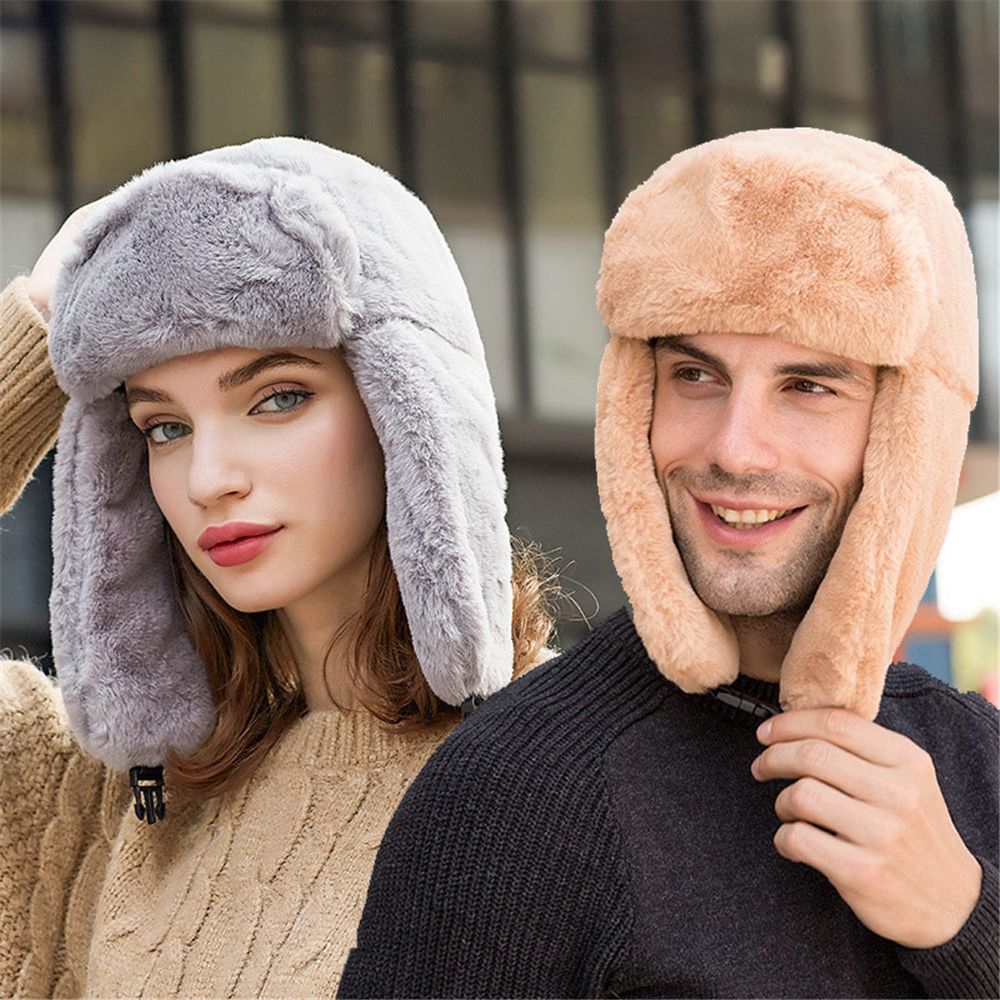 防風イヤーフラップボンバーハット、スノーキャップ、ロシアのウ - Trapper Hat Ear Flap のレビューと価格
