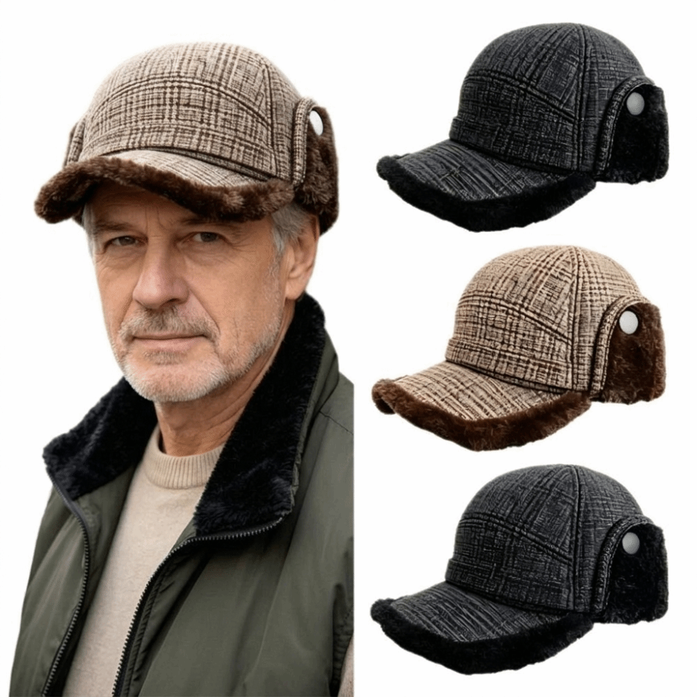 フリース裏地付きイヤーフラップフラットキャップ 防風 53- - Trapper Hat Ear Flap のレビューと価格