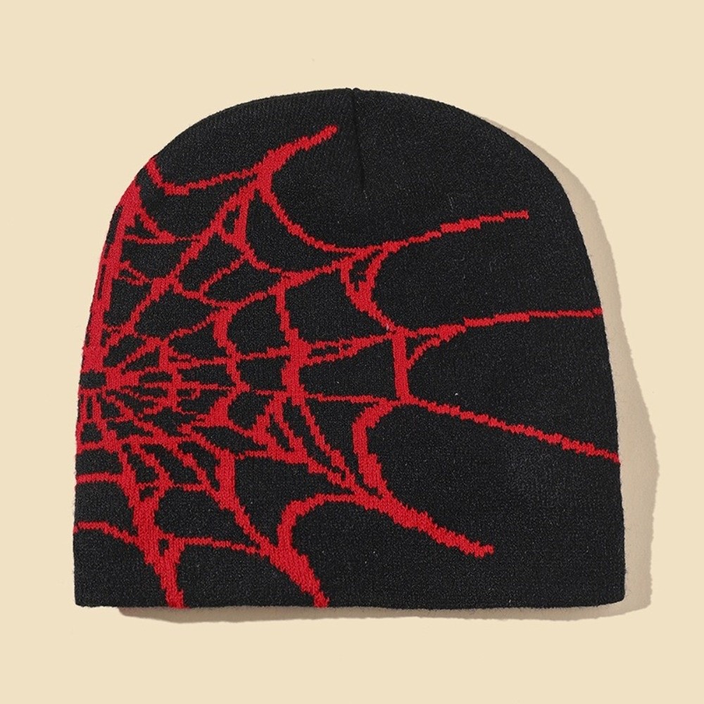 ヒップホップ ソフトスパイダーウェブ柄ビーニーキャップ 暖か - Beanie Cuffed Knit のレビューと価格