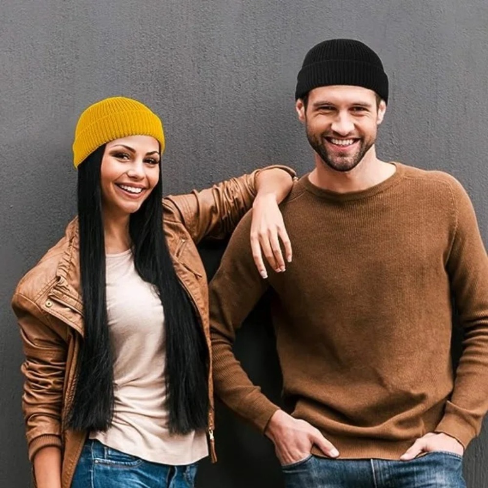 秋冬ユニセックスソリッドカラーカフ付きビーニークラシックリブ - Beanie Cuffed Knit のレビューと価格