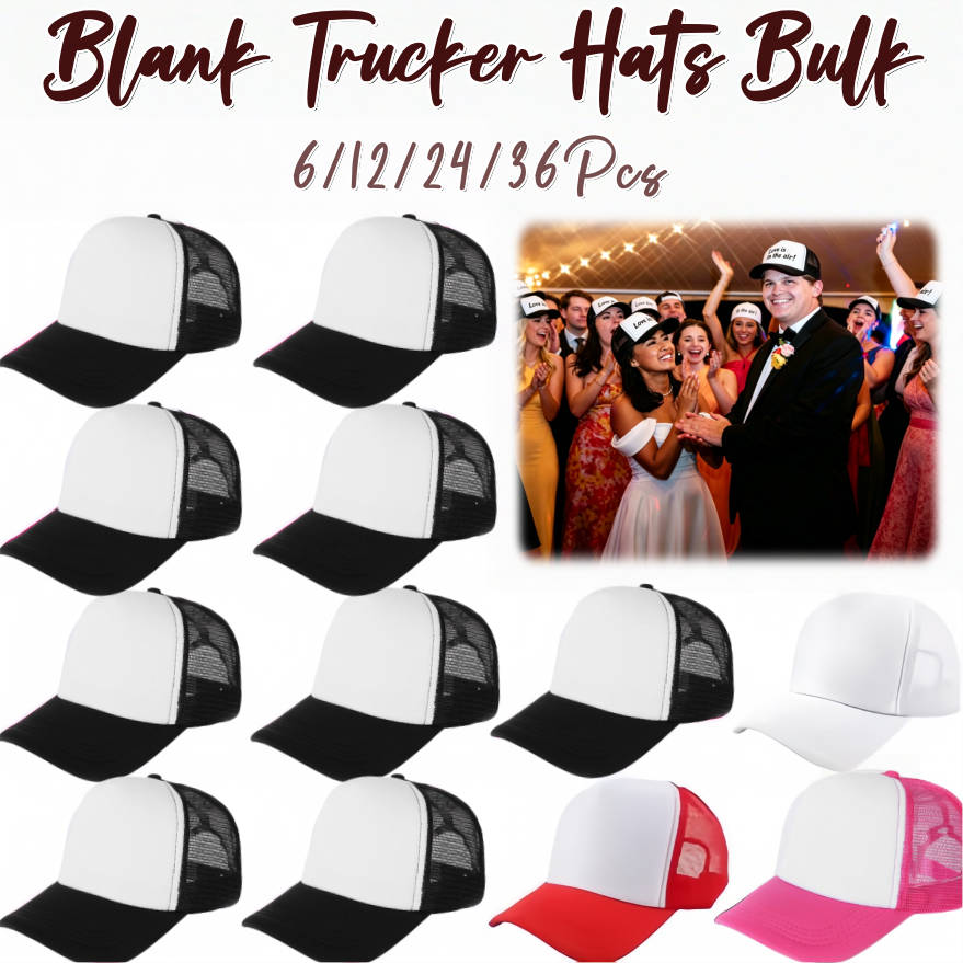 6-36 個のブランクトラッカーハットバルク DIY ウェデ - Trucker Cap Mesh のレビューと価格